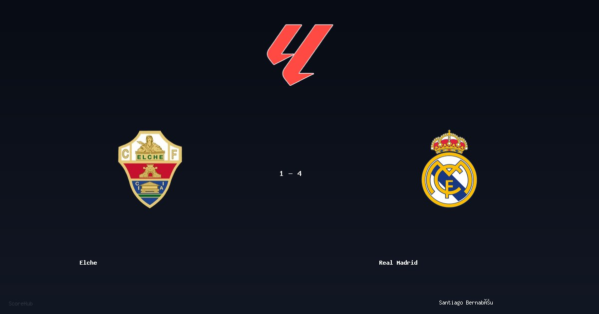 Elche 1-4 Real Madrid — LaLiga match highlights at Santiago Bernabéu | Ref: Jesus Gil Manzano