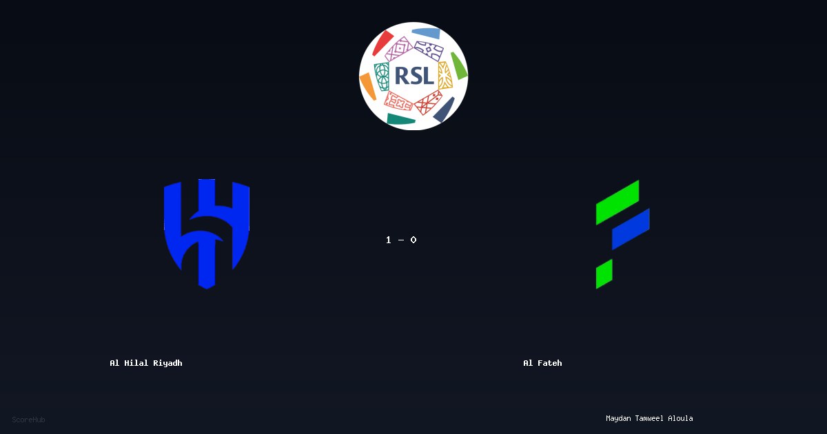 Al Hilal Riyadh 1-0 Al Fateh - Full match report & stats | Saudi Leagu...
